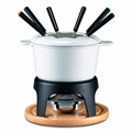 Cast iron enameled chocolate Fondue Melting Pot with Prongs